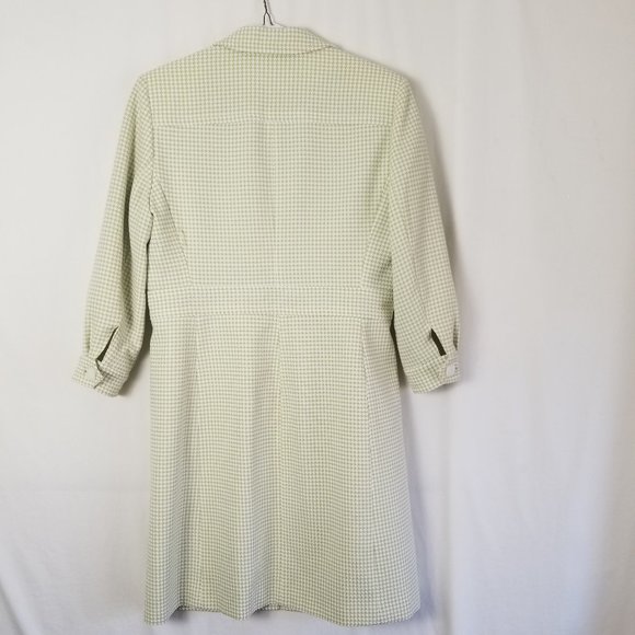 NWOT Larry levine long blazer coat 3/4 sleeve geomatical green size 14 (229) - Picture 11 of 13